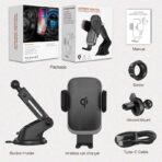 Wireless Car Charger,10W Qi Fast Charging Auto-Clamping Car Mount,Windshield Dashboard Air Vent Phone Holder - Image 8