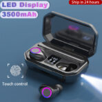 TE03 Wireless earbuds, 2000mAh TWS earphone earbuds, can charge cell phones. - Image 6