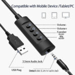 CH01 Amazon top seller call center USB headset, HD microphone noise cancelling. - Image 6