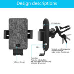 Ai Voice Control Infrared Sensor Car Wireless Charger holder for iPhone XS Max - Image 7