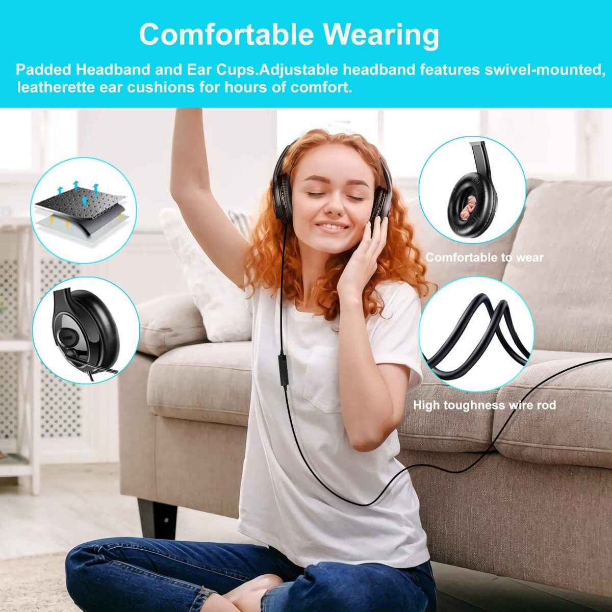 CH05 Best Selling Products in Amazon, Call Center Noise Cancelling Telephone Headset, Handsfree Headset. - Image 1